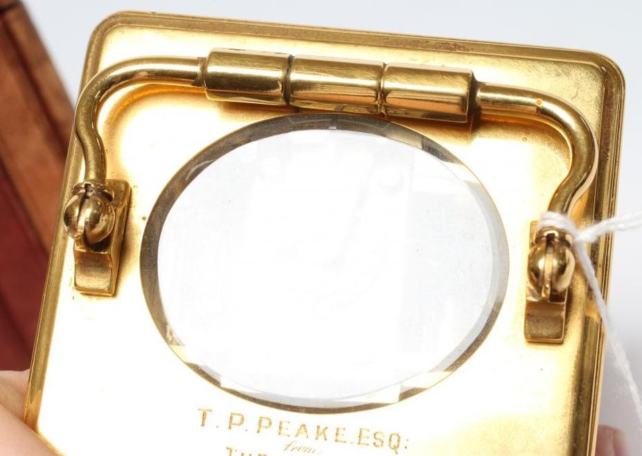 A BRASS CASED CARRIAGE CLOCK Image