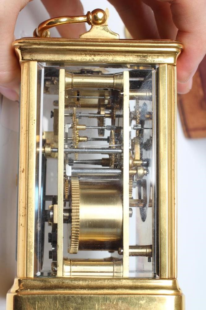 A BRASS CASED CARRIAGE CLOCK Image