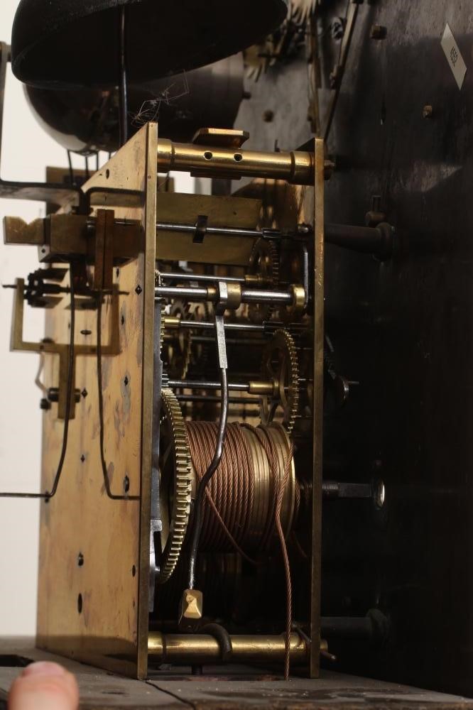 A MAHOGANY CHIMING LONGCASE CLOCK Image