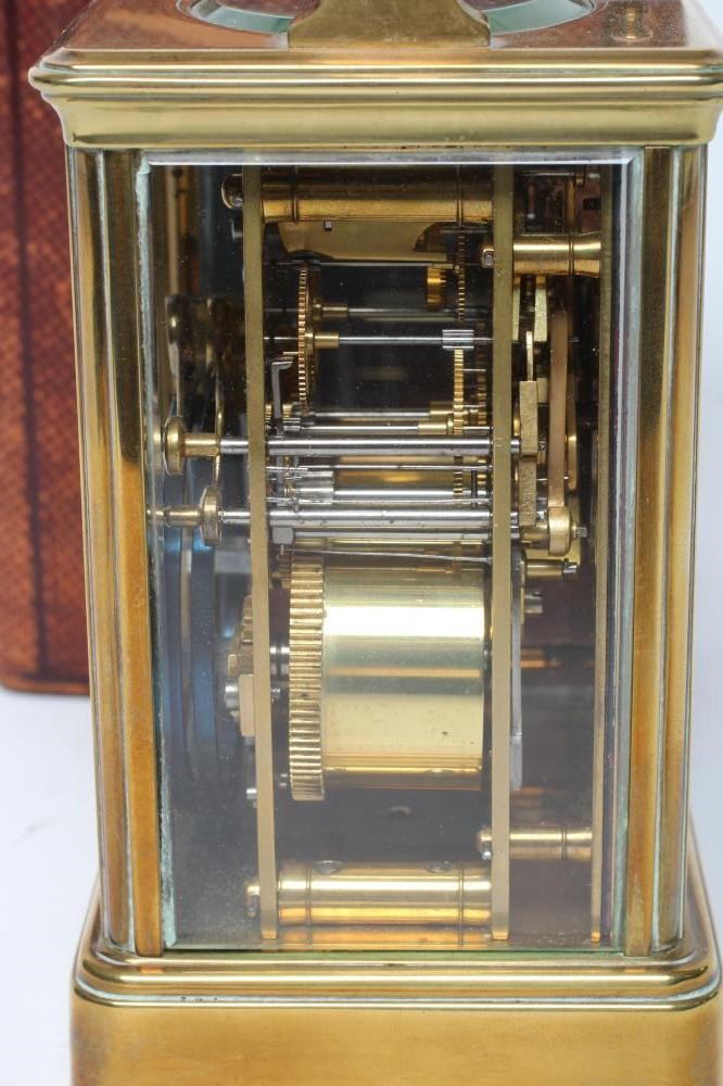 A BRASS CASED CARRIAGE CLOCK Image