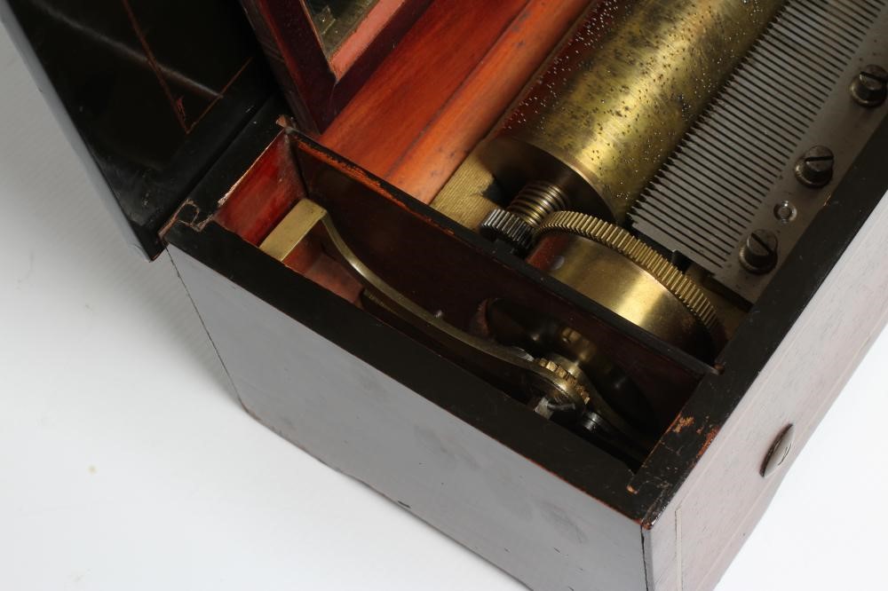 A VICTORIAN MUSICAL BOX playing six airs as detailed on the tune sheet Image