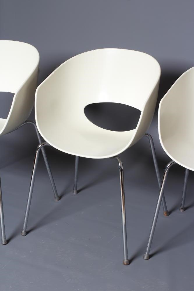 A SET OF SIX SENTISI HIREX ORBIT ARMCHAIRS, mid 20th century, of large type, the white perspex seat Image