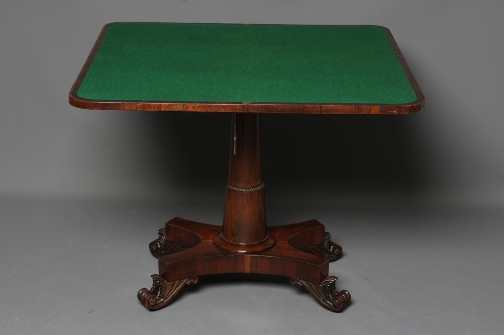 A REGENCY ROSEWOOD FOLDING CARD TABLE Image