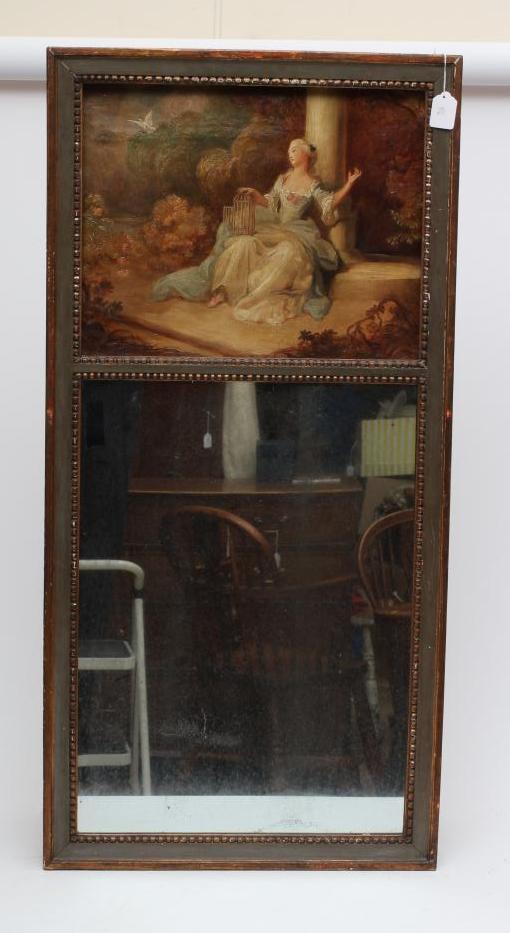 A FRENCH PAINTED AND PARCEL GILT PIER GLASS Image