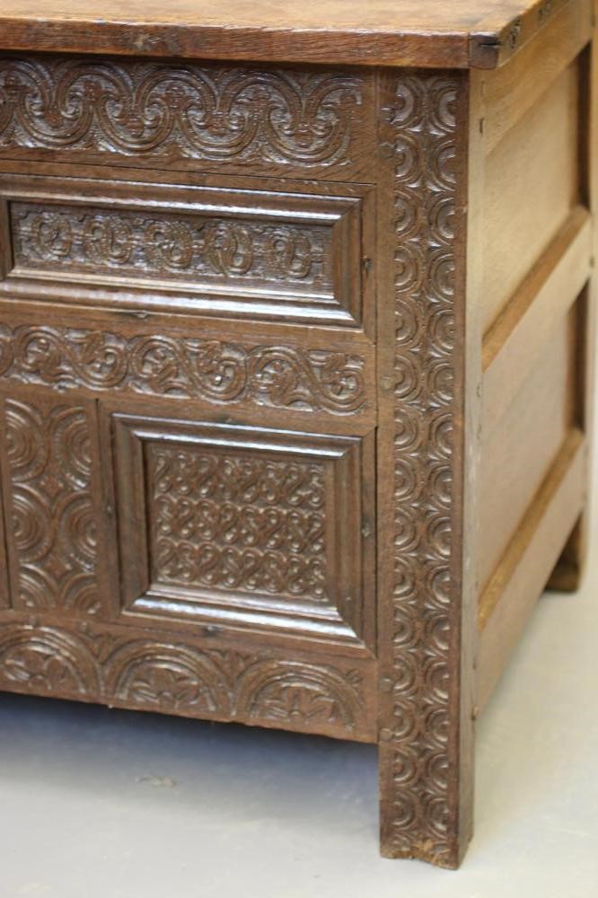 A JOINED OAK CHEST Image