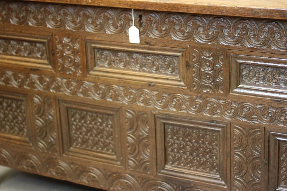 A JOINED OAK CHEST Image