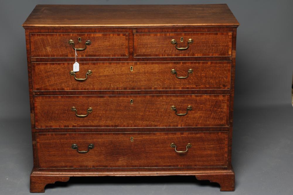 A GEORGIAN OAK STRAIGHT FRONT CHEST Image
