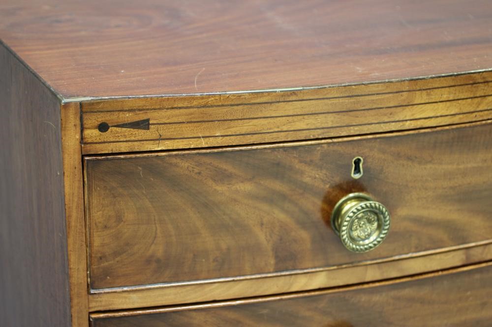 A REGENCY MAHOGANY BOWED CHEST Image