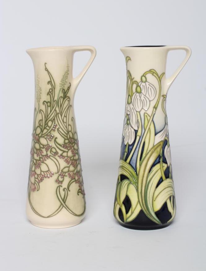 TWO MOORCROFT POTTERY EWERS comprising Goldsborough, 2020, designed by Kerry Goodwin, and Cornish Image
