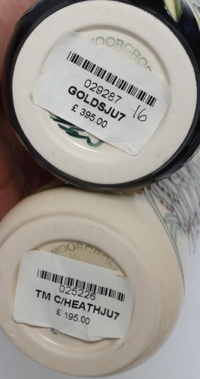 TWO MOORCROFT POTTERY EWERS comprising Goldsborough, 2020, designed by Kerry Goodwin, and Cornish Image