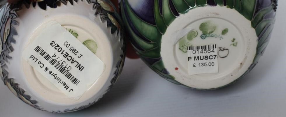 A MOORCROFT POTTERY MUSCARI PATTERN JAR AND COVER Image