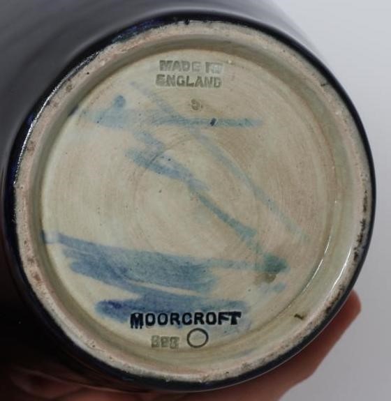 A MOORCROFT POTTERY POMEGRANATE PATTERN VASE, mid 20th century, of slender ovoid form, impressed, Image