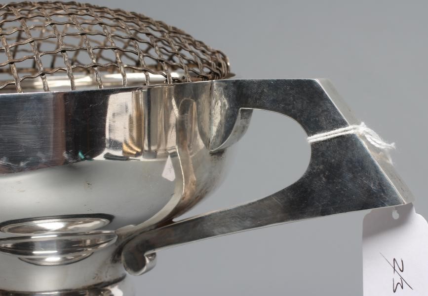 AN ART DECO SILVER TWO HANDLED TROPHY CUP Image
