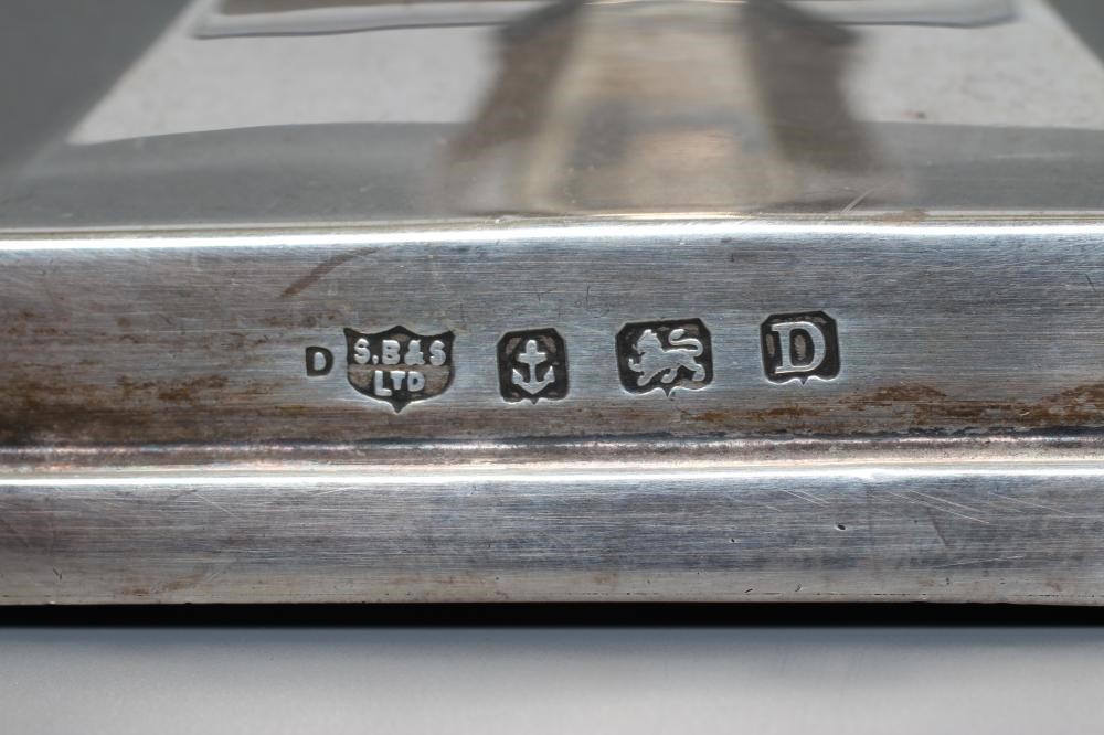 AN ELECTRIC SILVER TABLE LAMP BASE, maker Blankensee & Son Ltd., Birmingham 1928, of swept octagonal Image