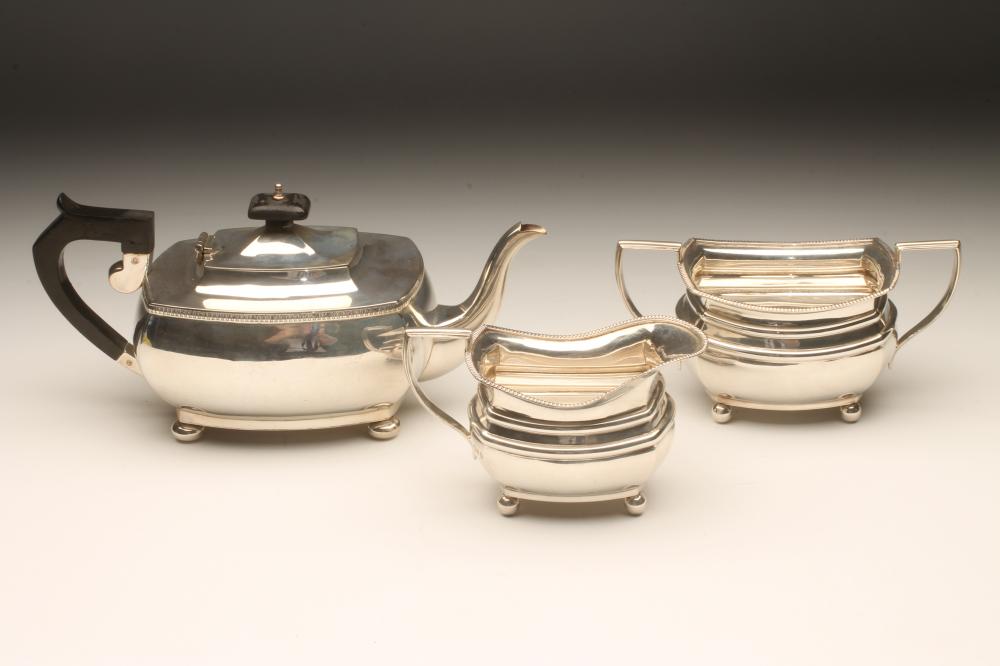 A COMPOSITE THREE PIECE SILVER TEA SERVICE Image
