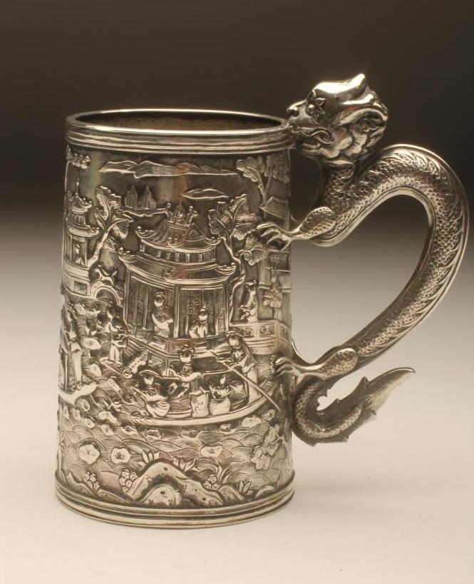 A CHINESE/CANTON SILVER MUG Image