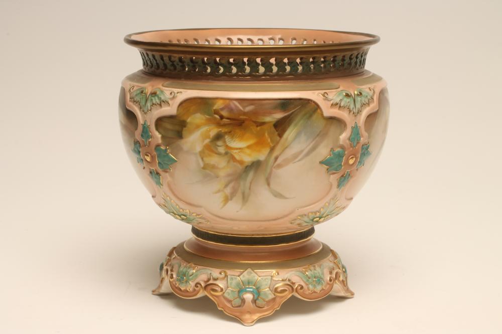 A HADLEY'S WORCESTER CHINA JARDINIERE Image