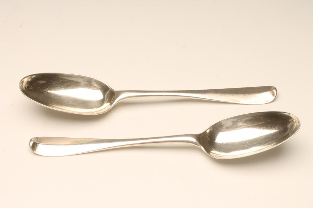 A PAIR OF GEORGE II SCOTTISH SILVER TABLESPOONS Image