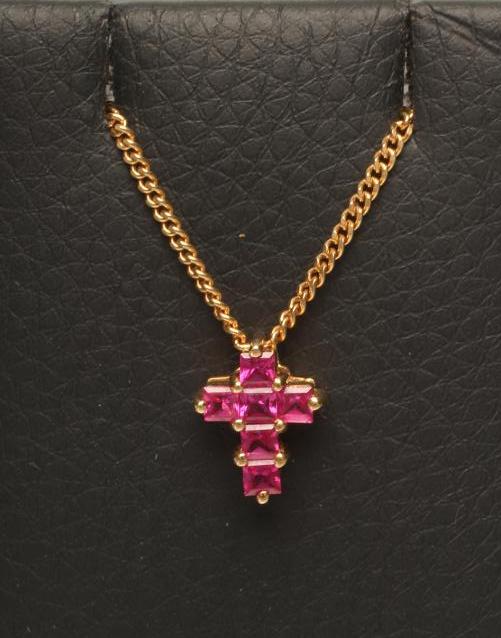 A RUBY CROSS PENDANT Image