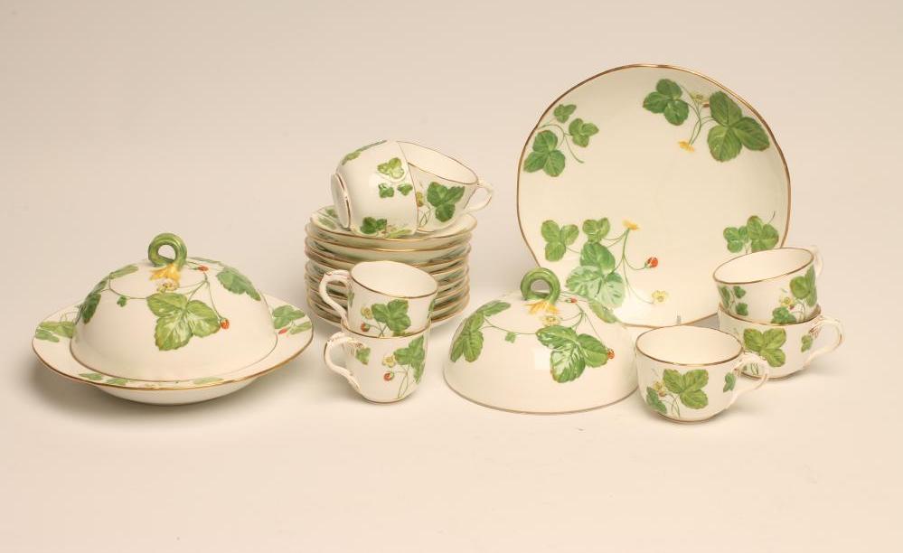 A VICTORIAN STAFFORDSHIRE PORCELAIN AFTERNOON TEA PART SERVICE Image