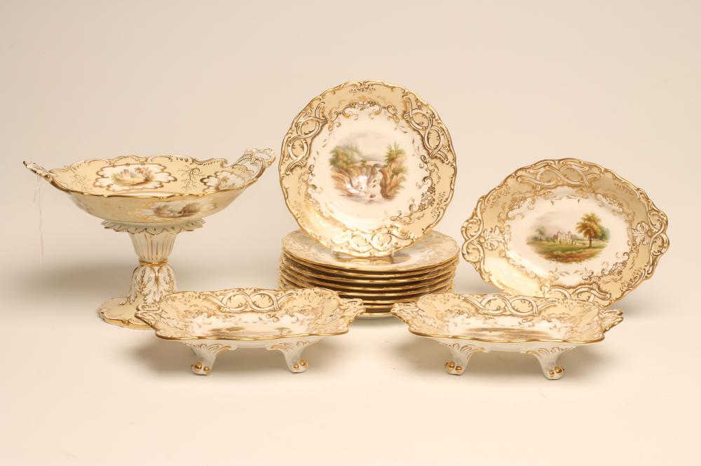 A DAVENPORT PORCELAIN PART DESSERT SERVICE Image