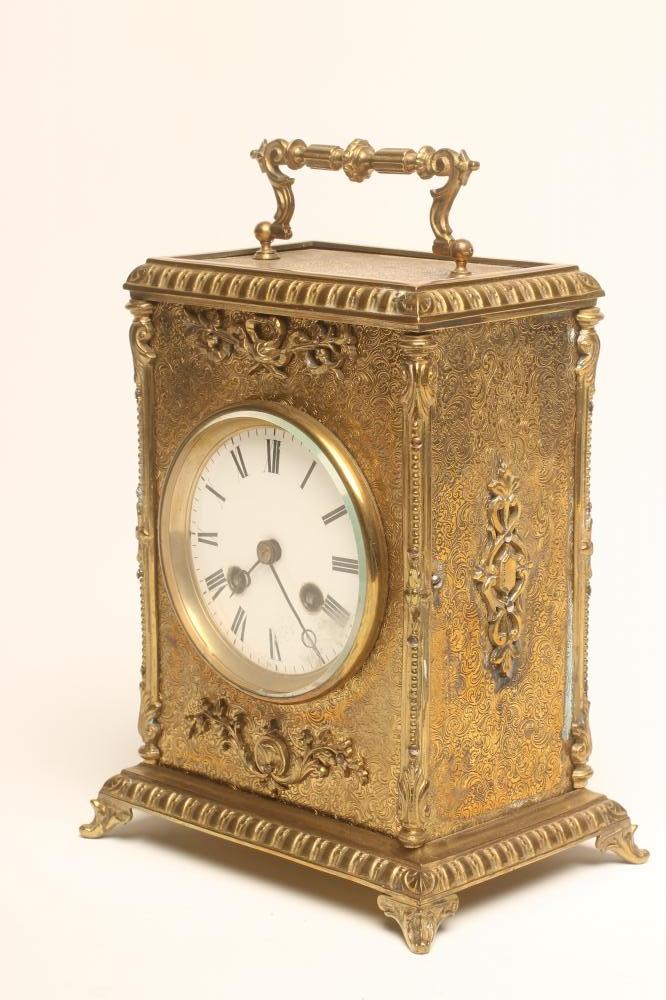 A FRENCH BRASS CASED MANTEL CLOCK by Japy Freres Image