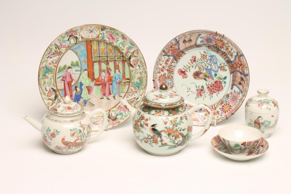 A COLLECTION OF CHINESE PORCELAIN comprising a famille verte teapot and cover Image