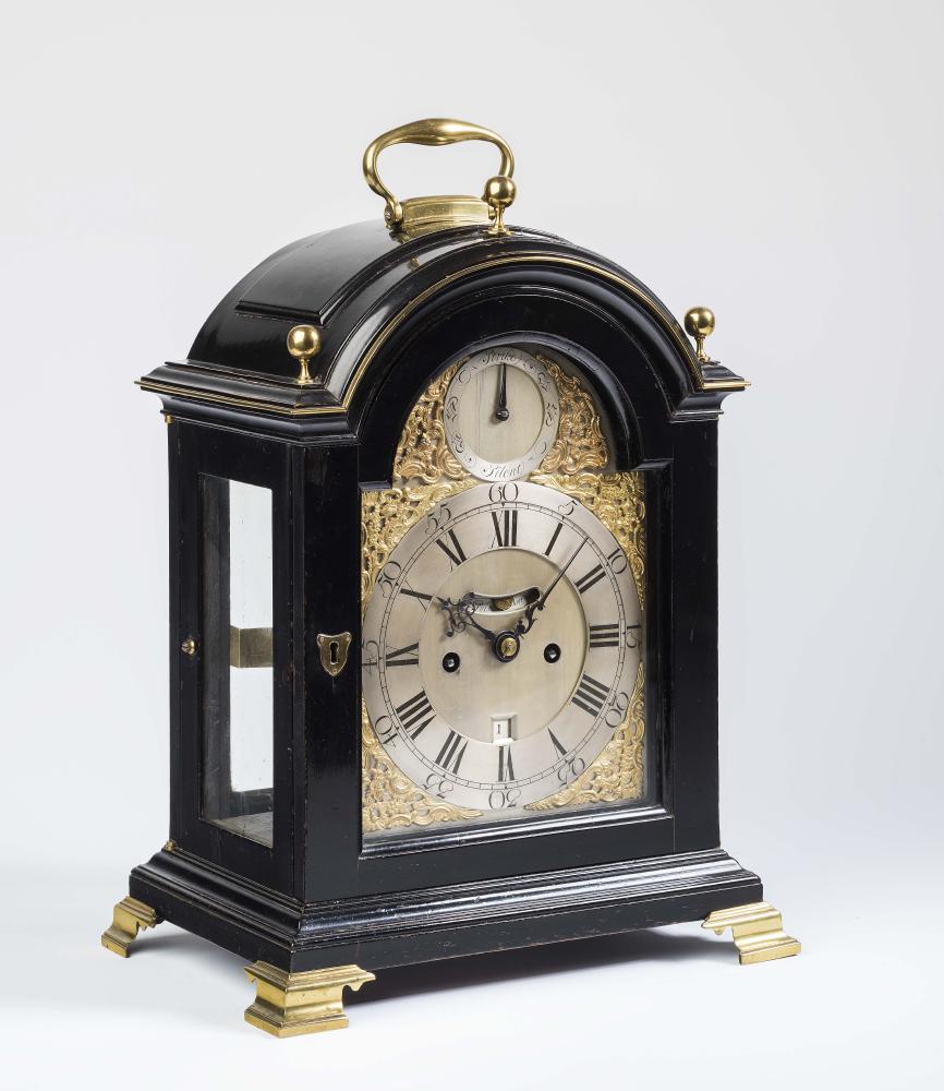 AN EBONISED BRACKET CLOCK by John Pike Image
