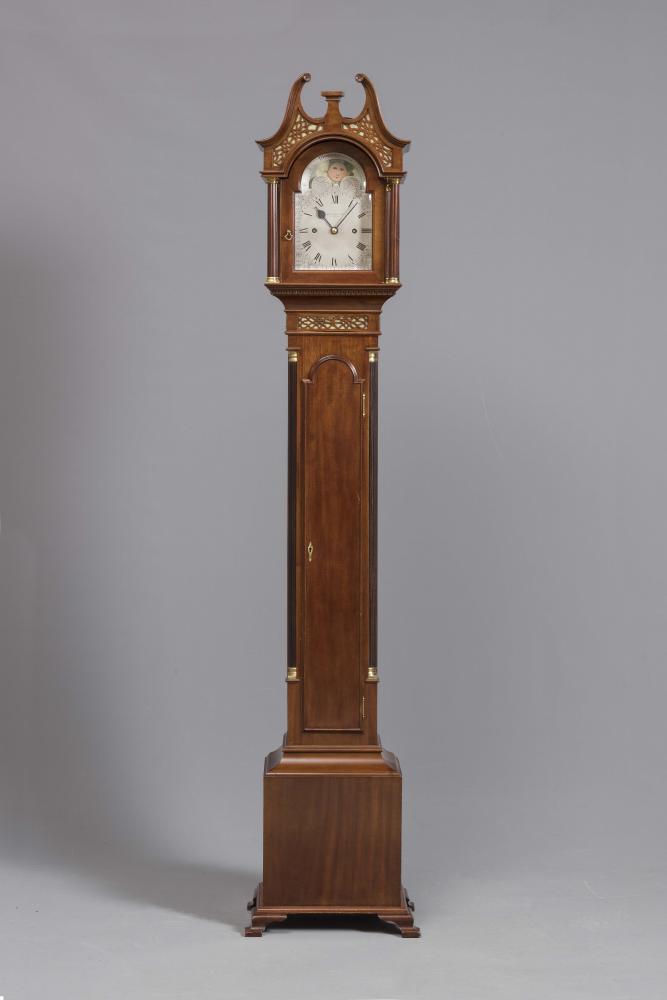 A MAHOGANY CASED "GRANDMOTHER" CLOCK by Hampton & Son Image