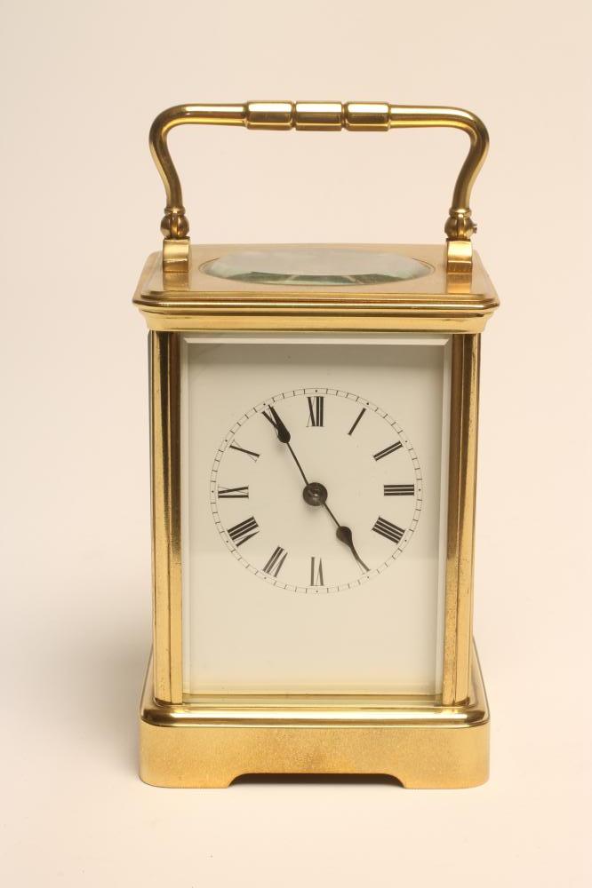 A BRASS CASED CARRIAGE CLOCK Image