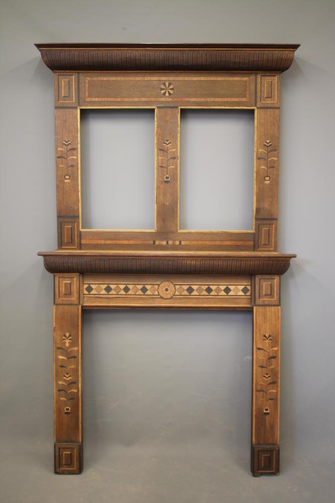 AN OAK TWO STAGE CHIMNEY PIECE Image