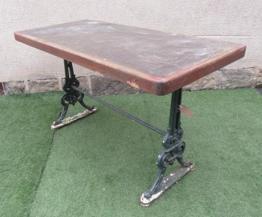 A VICTORIAN CAST IRON PUB TABLE of oblong form Image