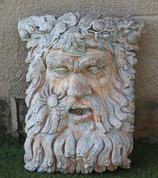 A COMPOSITION STONE MASK WATER FOUNTAIN modelled as Neptune Image