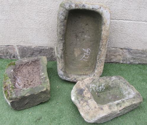 A SANDSTONE GARDEN TROUGH of rounded oblong form Image