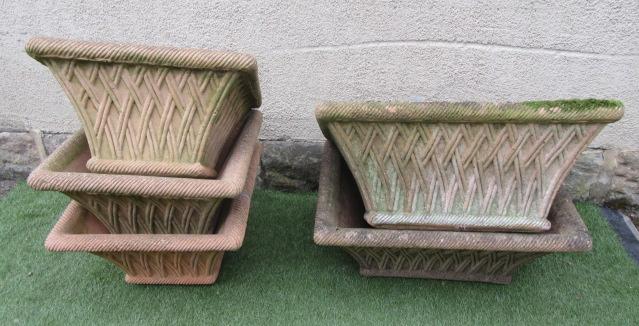 A PAIR OF TERRACOTTA PLANTERS of oblong form Image