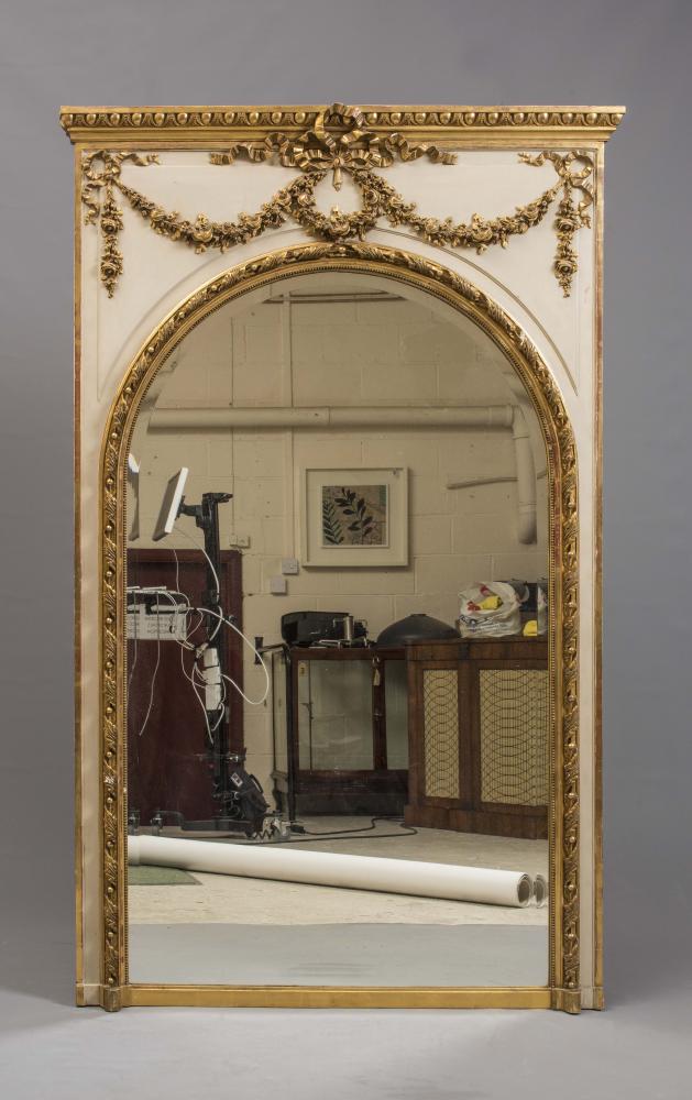 A PAINTED AND PARCEL GILT PIER GLASS Image