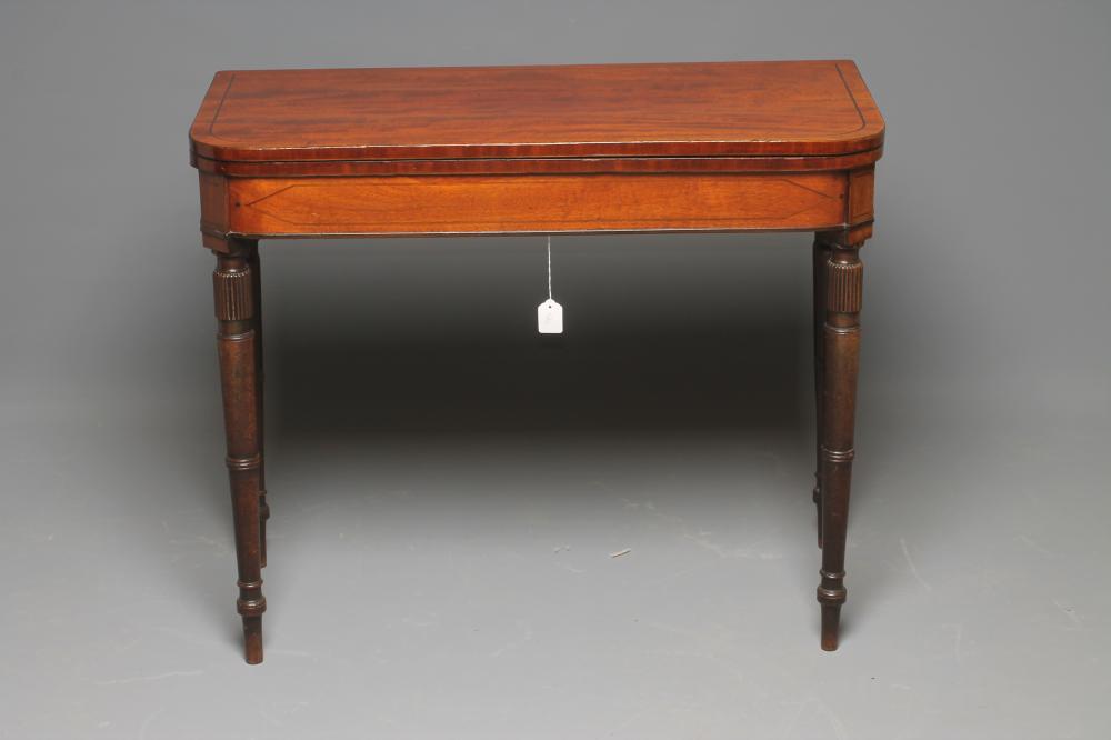 A GEORGIAN MAHOGANY FOLDING CARD TABLE Image