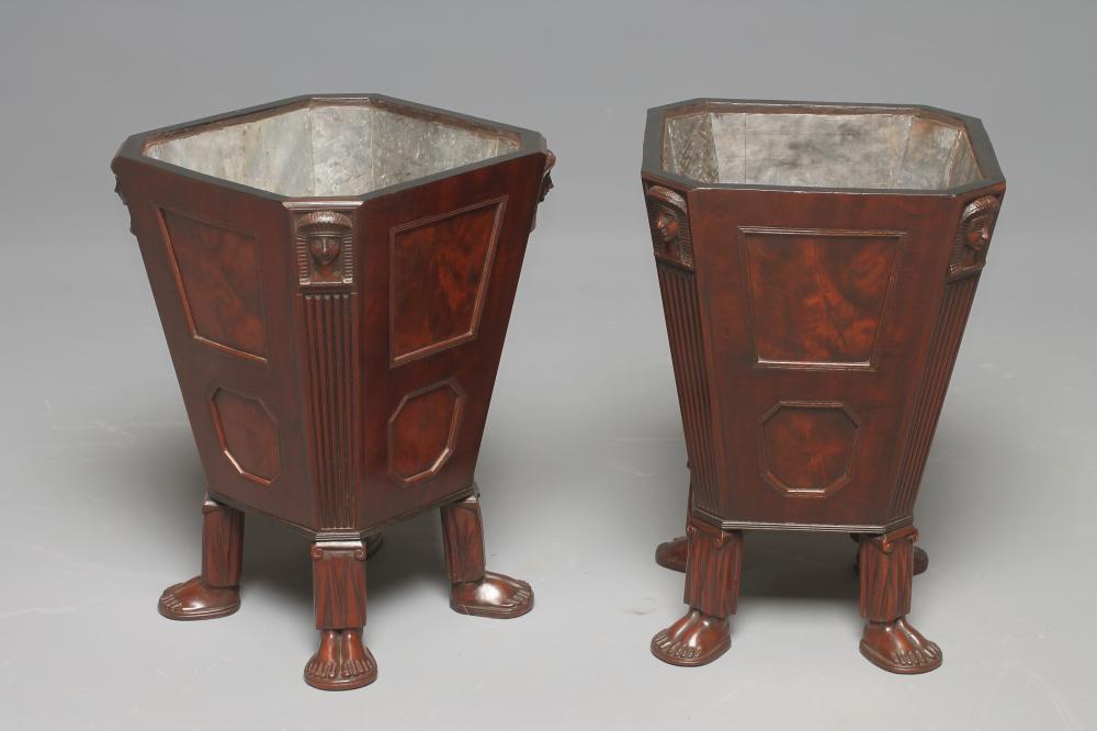 A PAIR OF MAHOGANY CHAMPAGNE BUCKETS Image