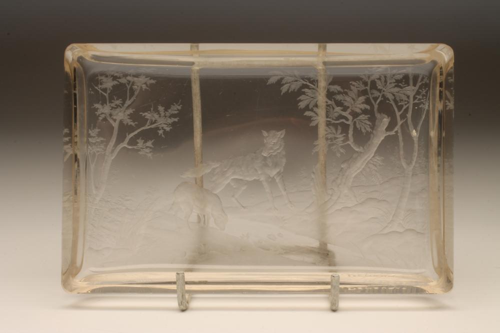 A FRENCH GLASS PIN TRAY Image