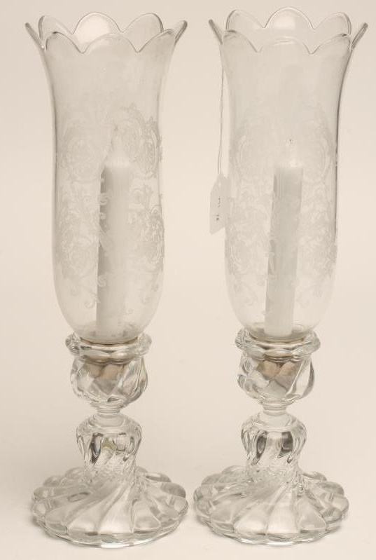 A PAIR OF BACCARAT HURRICANE LAMPS Image