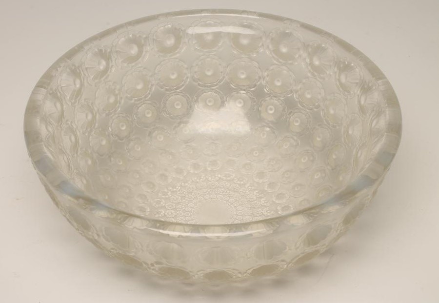 "NEMOURS" - A LALIQUE OPALESCENT BOWL of plain circular form Image
