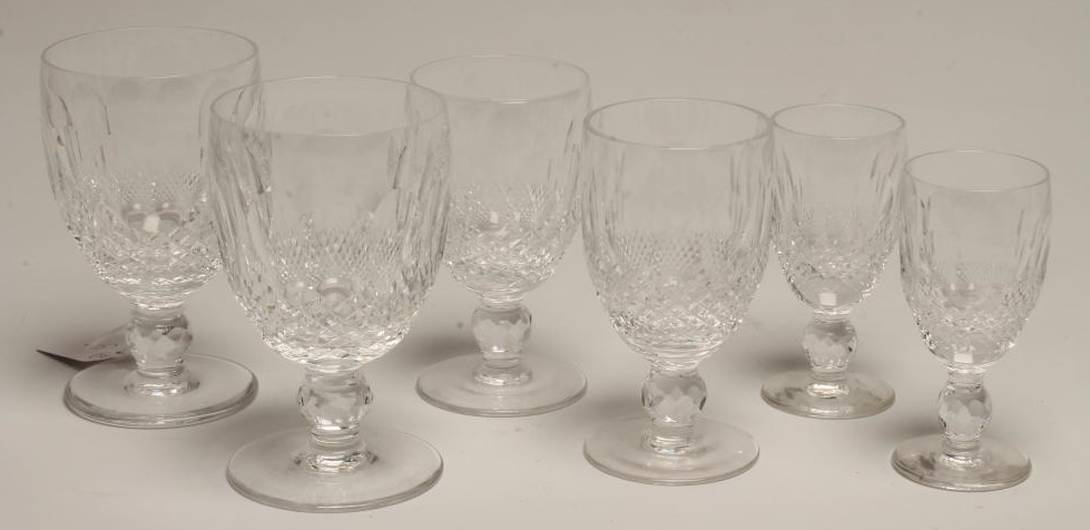 A WATERFORD "COLLEEN" PATTERN PART TABLE SUITE comprising twelve red wines Image