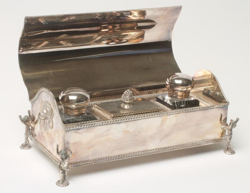 A GEORGIAN STYLE EPNS DESK STANDISH Image