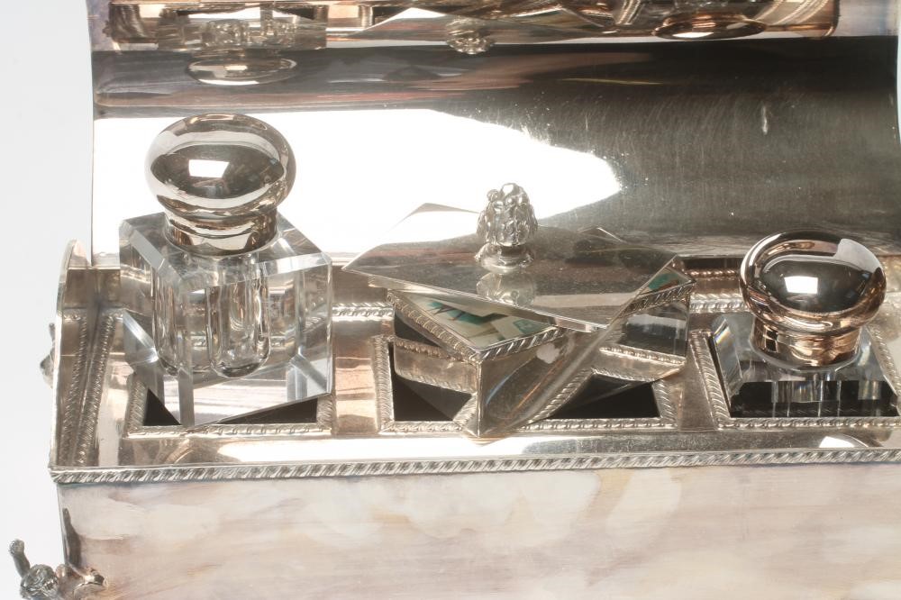 A GEORGIAN STYLE EPNS DESK STANDISH Image