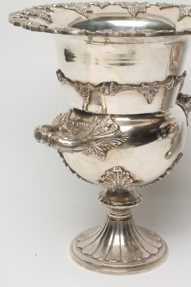 A PAIR OF EPNS CAMPANA URN CHAMPAGNE COOLERS Image