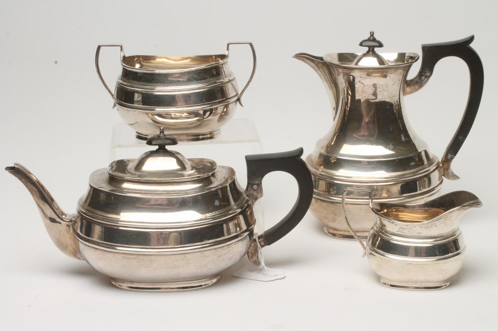 *A SILVER FOUR PIECE TEA AND COFFEE SERVICE Image