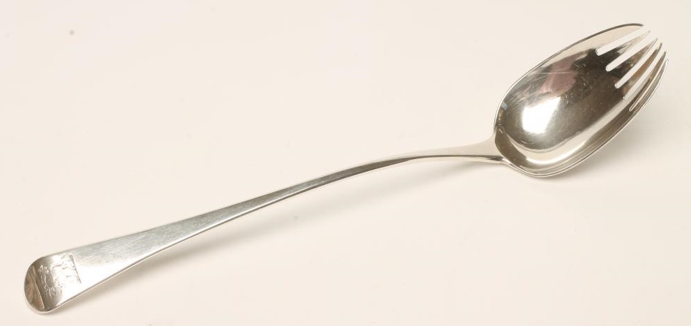 A GEORGE III SILVER SALAD FORK Image