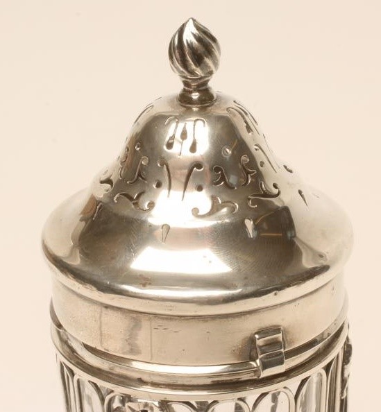 AN EDWARDIAN SILVER WIREWORK SUGAR CASTOR Image