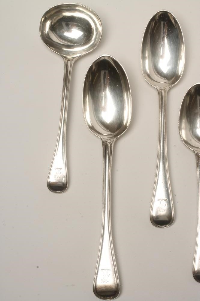 AN EDWARDIAN SILVER TABLE SUITE Image