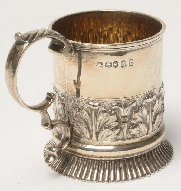 A GEORGE IV SILVER CHRISTENING MUG Image